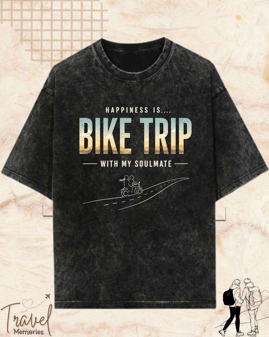 Happiness Is Travel Cotton Tshirt