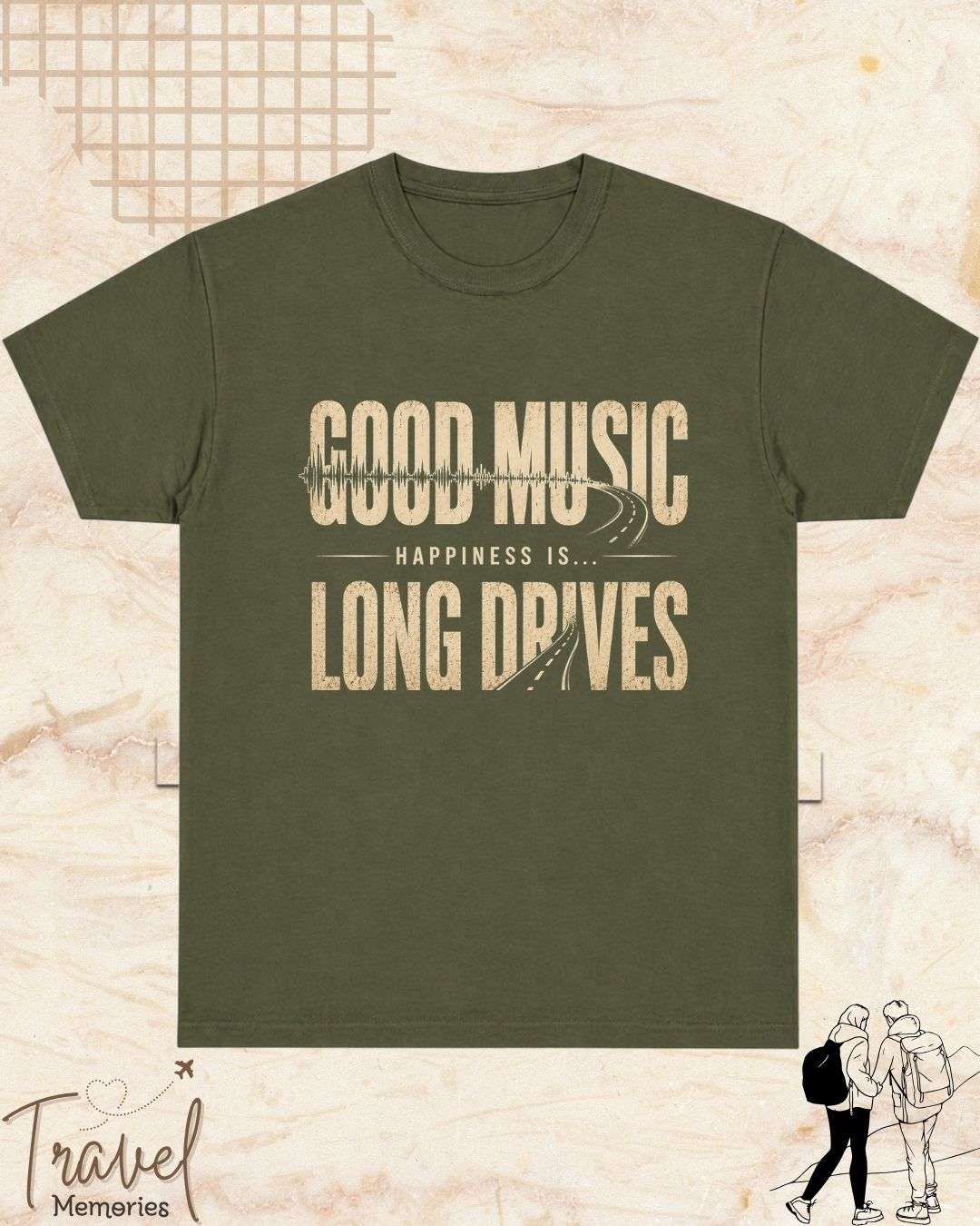 Happiness Is Travel Cotton Tshirt Swiftsoul 
