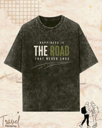 Happiness Is Travel Cotton Tshirt Swiftsoul 