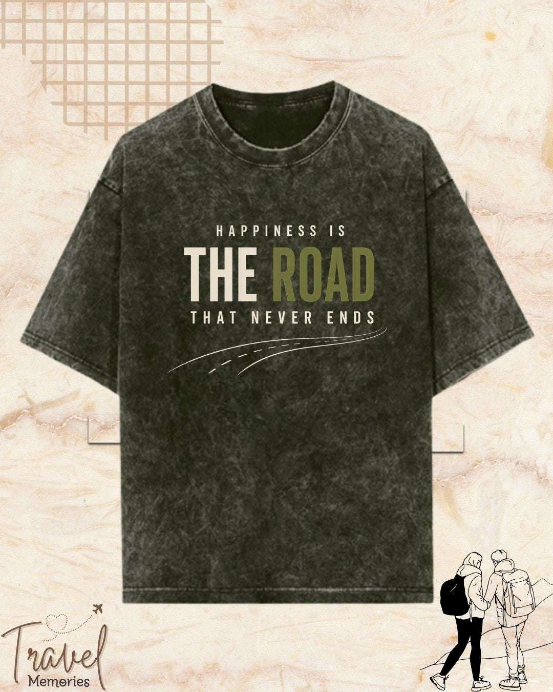 Happiness Is Travel Cotton Tshirt Swiftsoul 