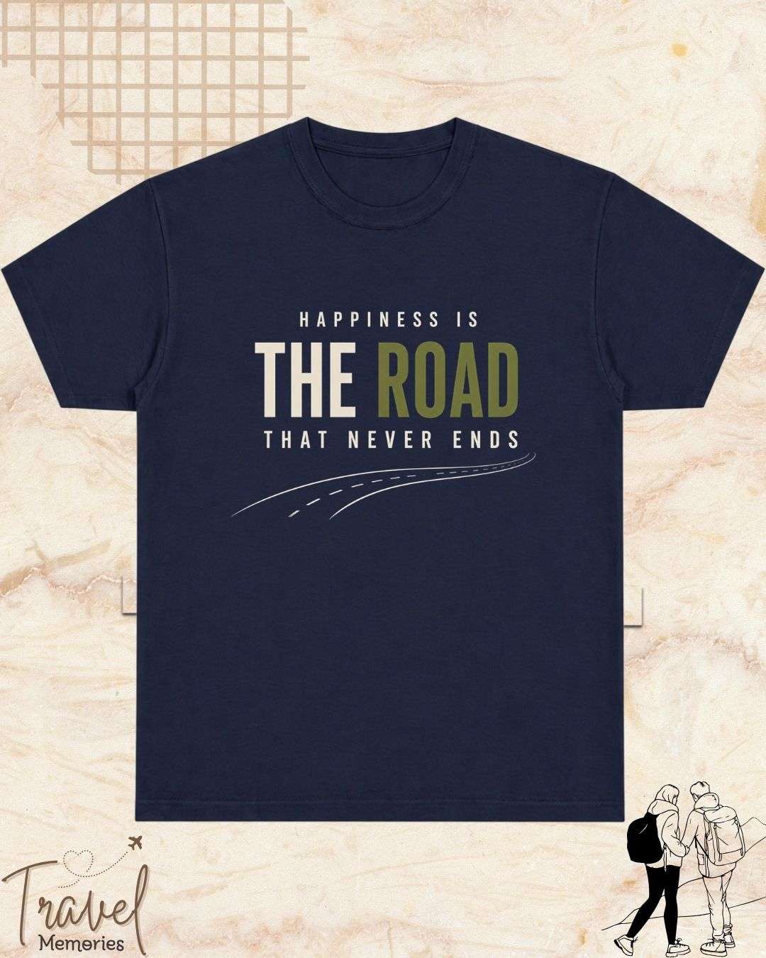 Happiness Is Travel Cotton Tshirt Swiftsoul 