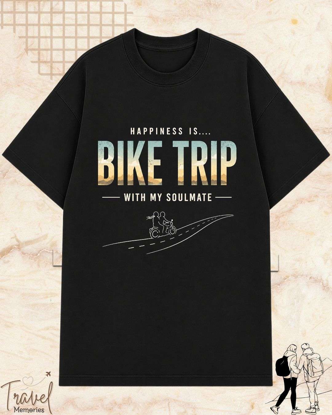 Happiness Is Travel Cotton Tshirt Swiftsoul 