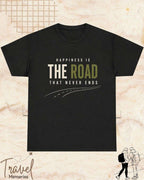 Happiness Is Travel Cotton Tshirt Swiftsoul 