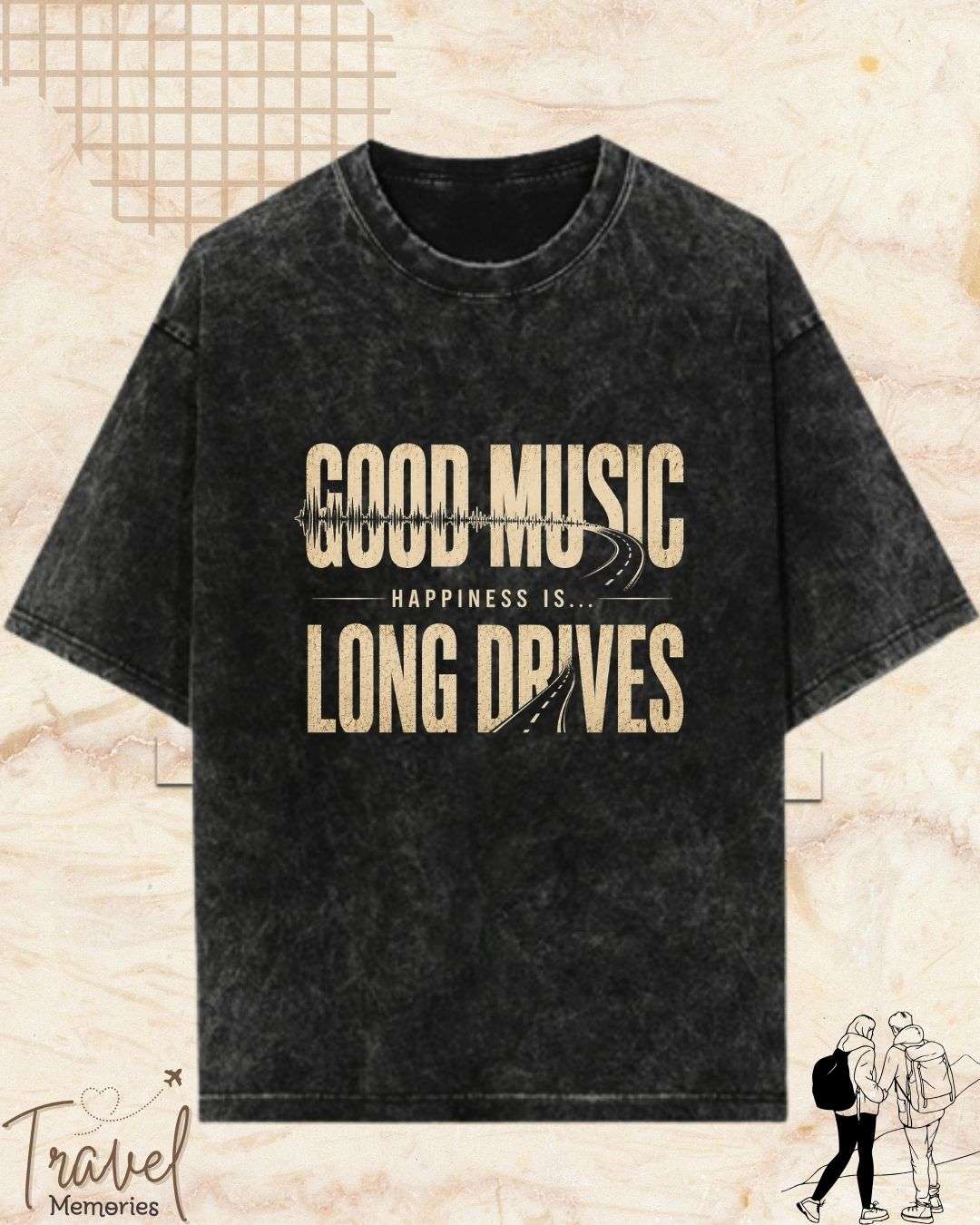 Happiness Is Travel Cotton Tshirt Swiftsoul 