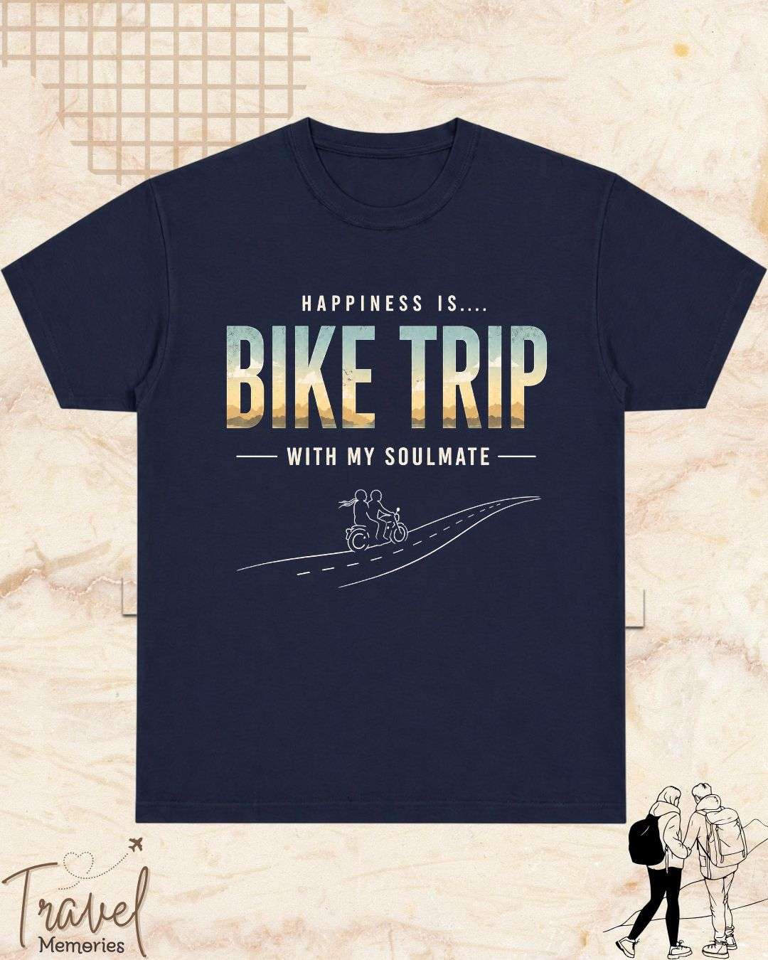 Happiness Is Travel Cotton Tshirt Swiftsoul 