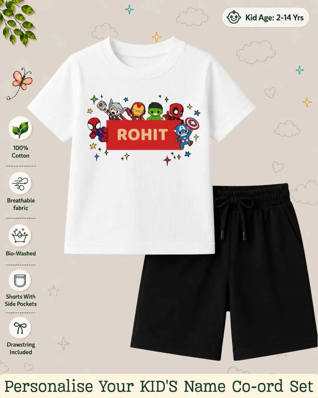 Hollywood Custom Kid Co-ord Set Swiftsoul