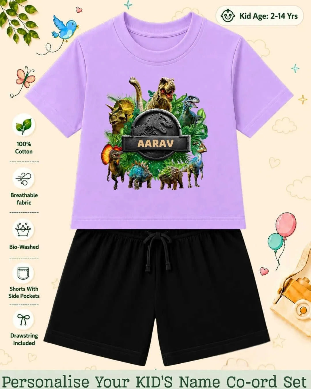 Hollywood Custom Kid Co-ord Set Swiftsoul