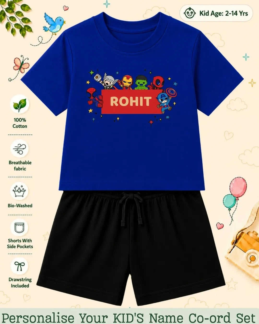 Hollywood Custom Kid Co-ord Set Swiftsoul