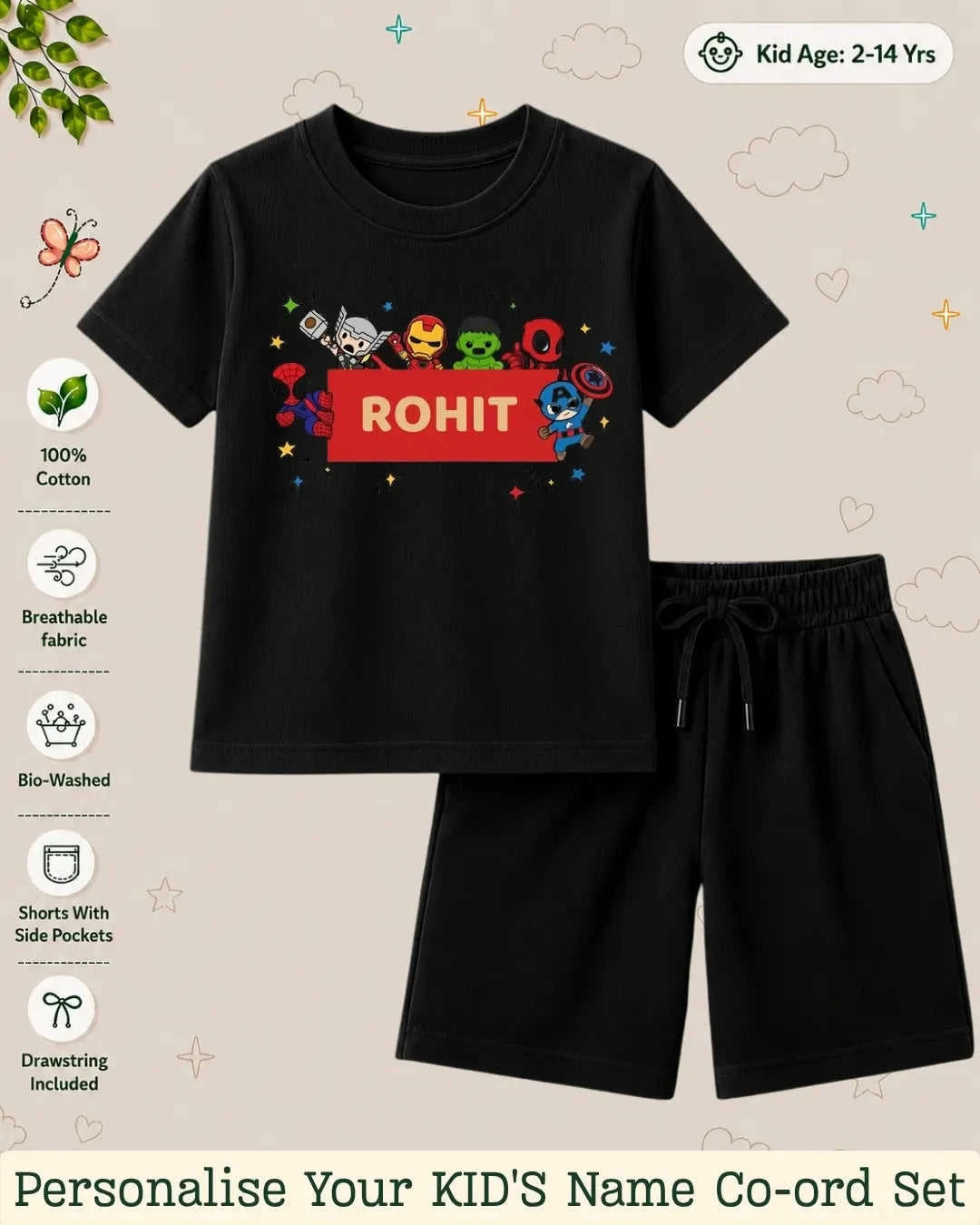 Hollywood Custom Kid Co-ord Set Swiftsoul