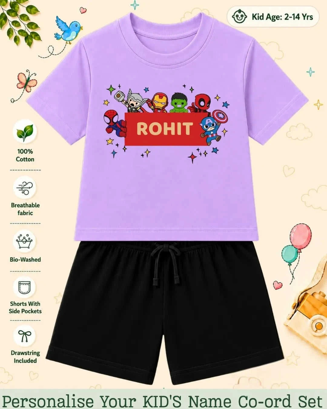 Hollywood Custom Kid Co-ord Set Swiftsoul