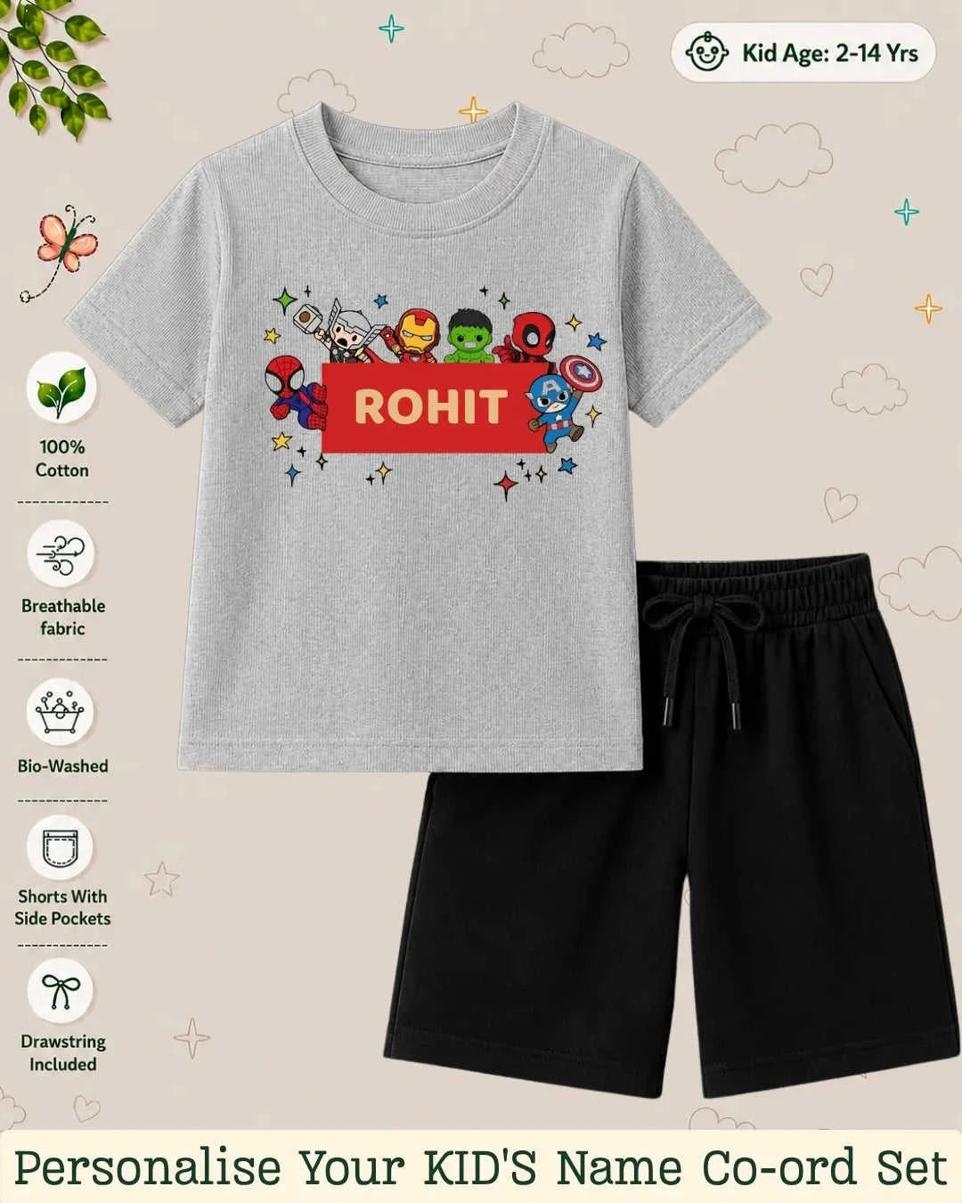 Hollywood Custom Kid Co-ord Set Swiftsoul
