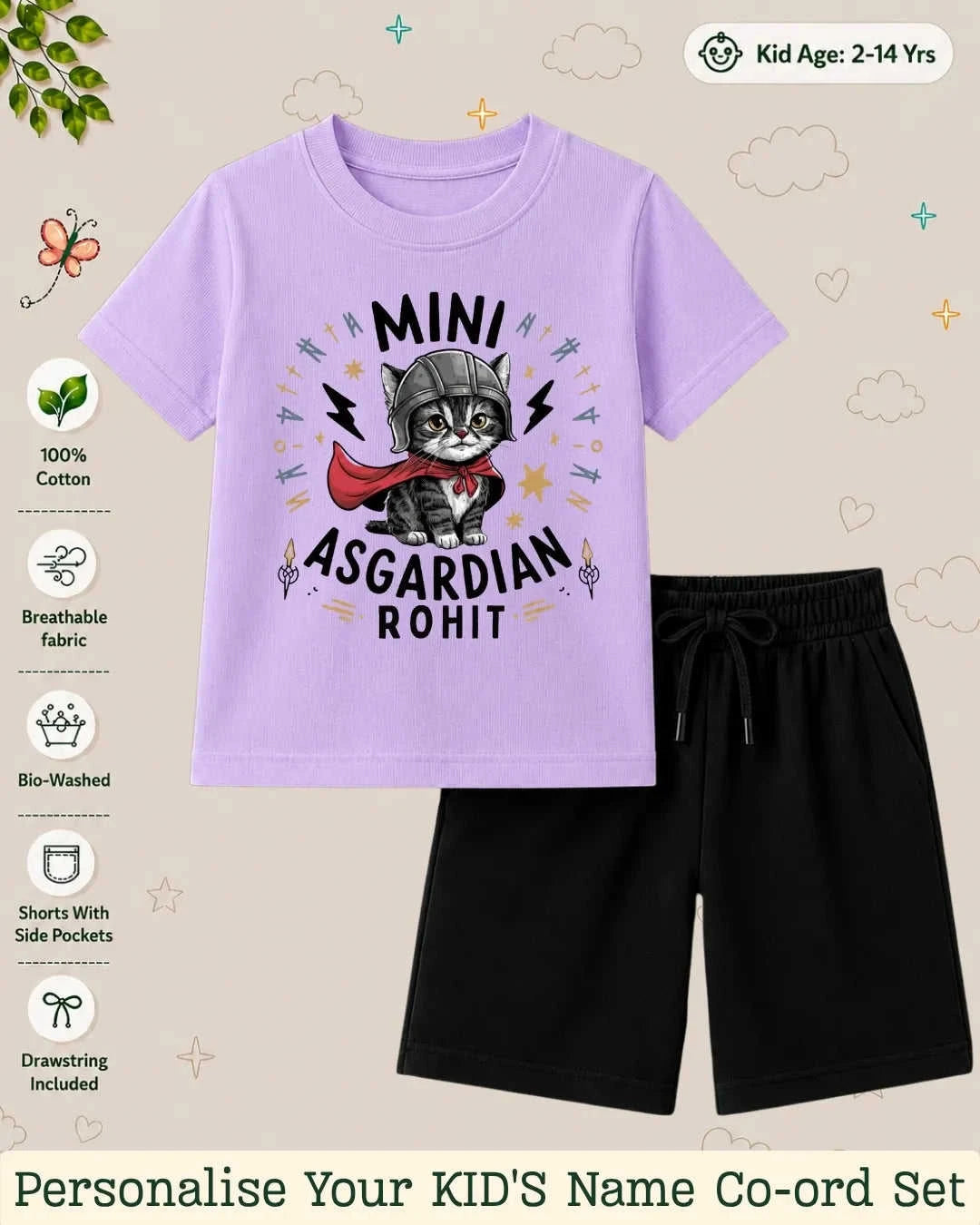 Hollywood Custom Kid Co-ord Set Swiftsoul