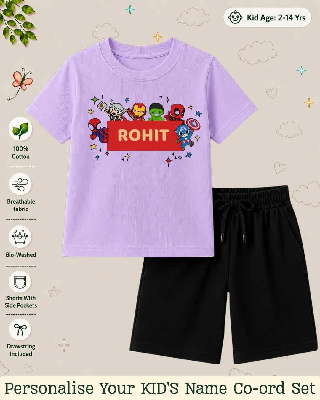 Hollywood Custom Kid Co-ord Set Swiftsoul