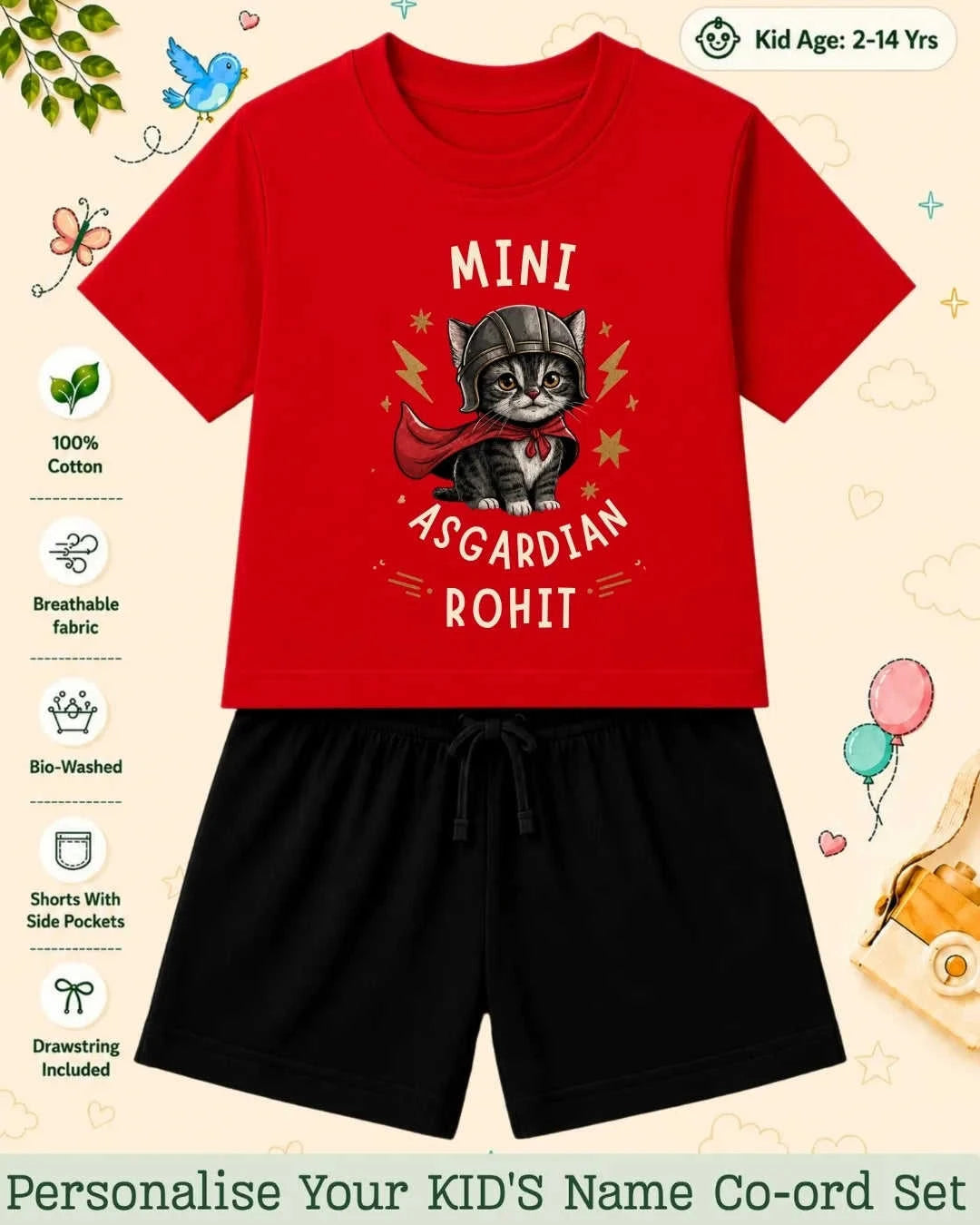 Hollywood Custom Kid Co-ord Set Swiftsoul