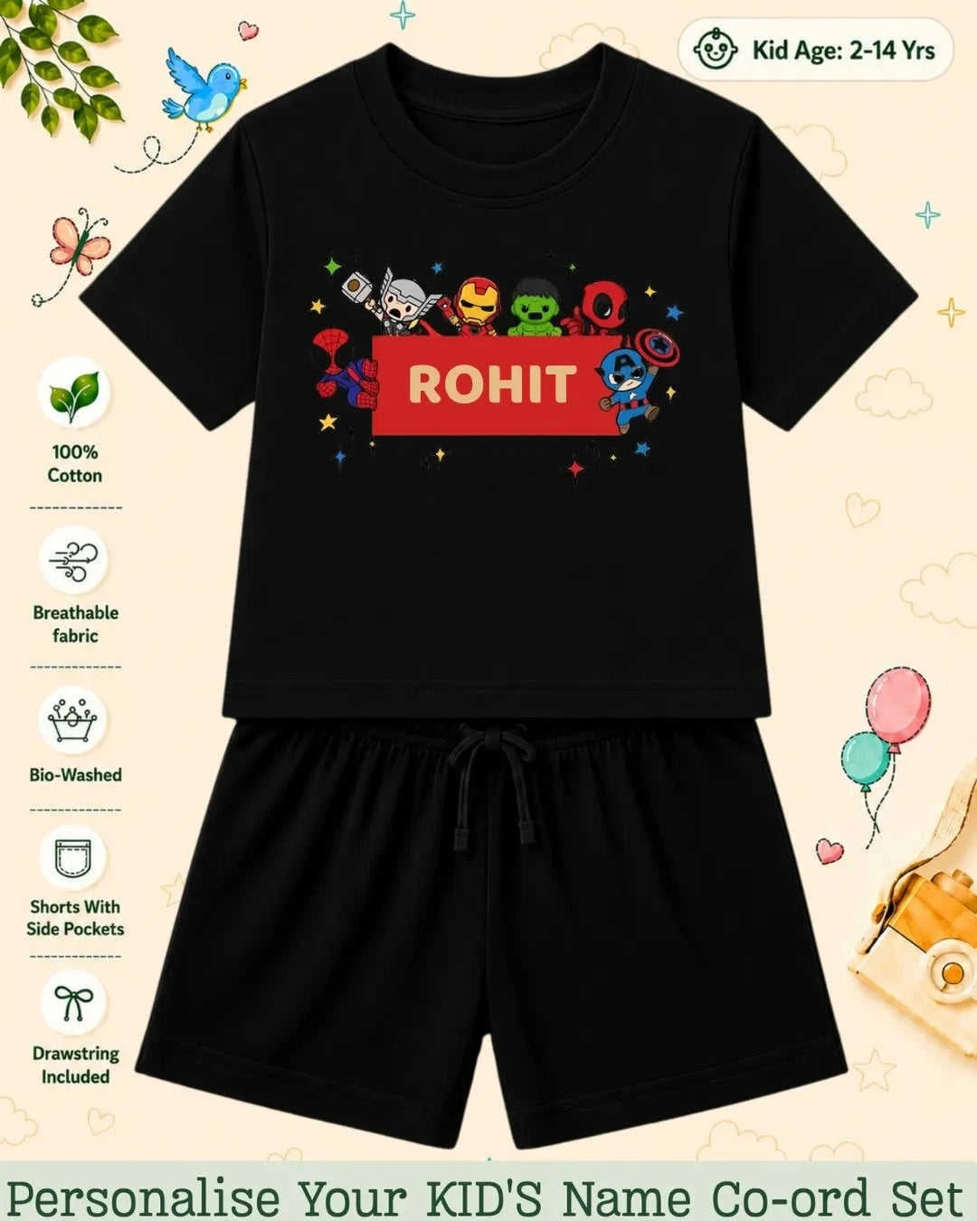 Hollywood Custom Kid Co-ord Set Swiftsoul