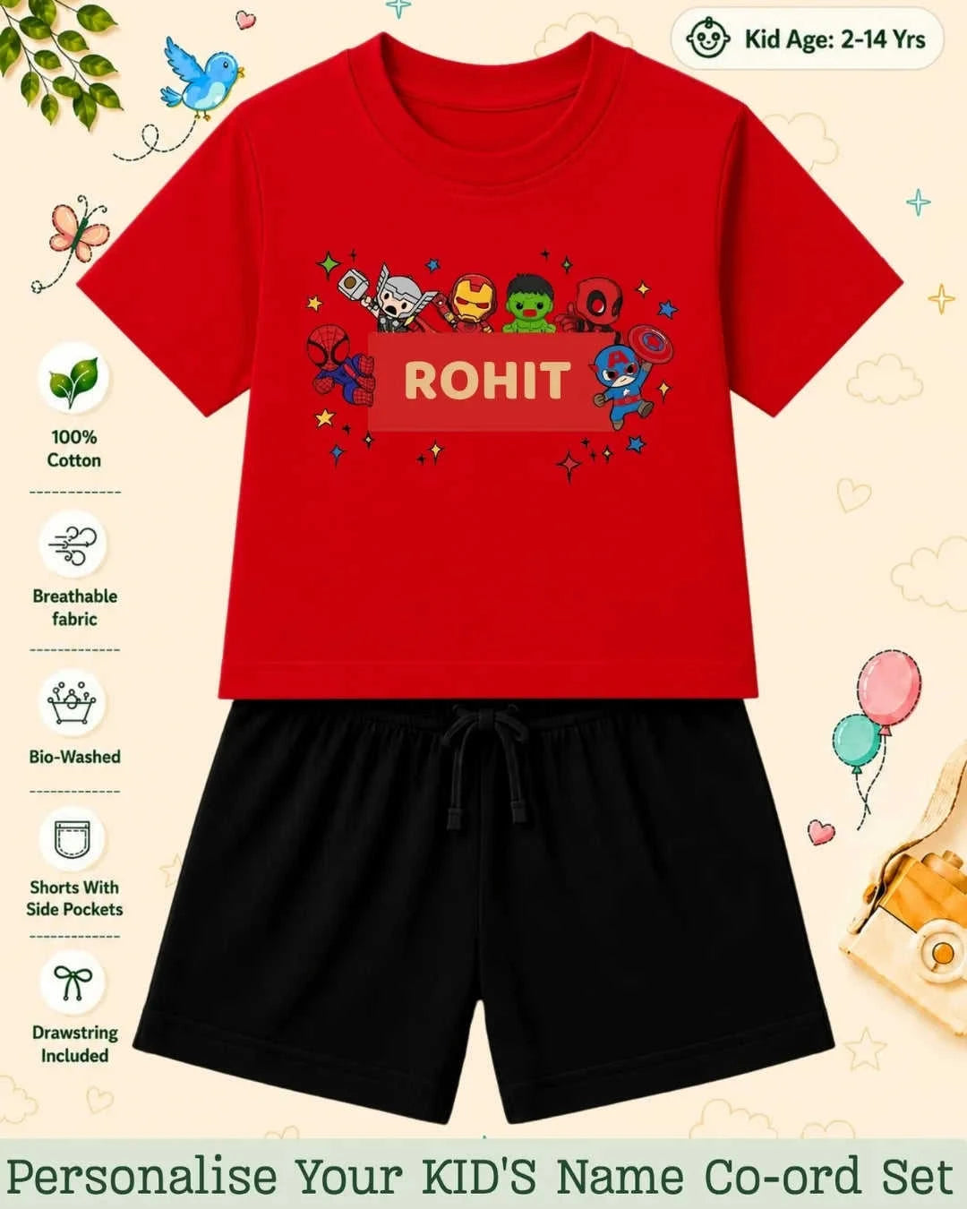 Hollywood Custom Kid Co-ord Set Swiftsoul