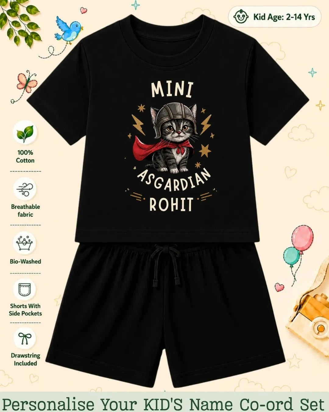 Hollywood Custom Kid Co-ord Set Swiftsoul