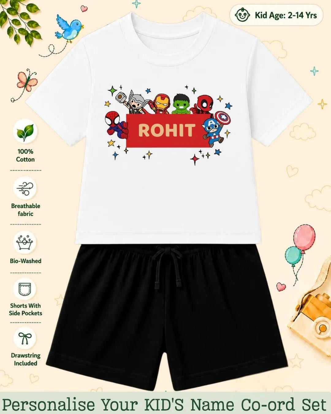 Hollywood Custom Kid Co-ord Set Swiftsoul