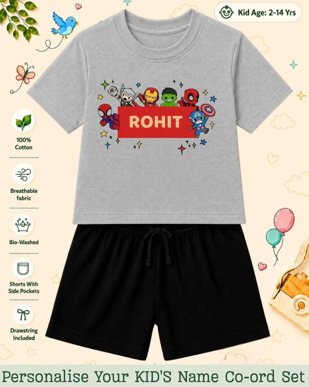 Hollywood Custom Kid Co-ord Set Swiftsoul