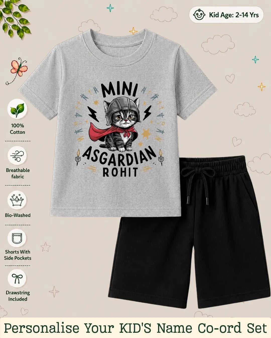 Hollywood Custom Kid Co-ord Set Swiftsoul