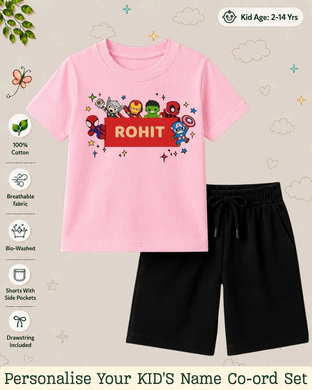 Hollywood Custom Kid Co-ord Set Swiftsoul