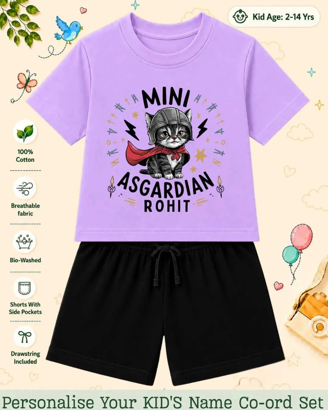 Hollywood Custom Kid Co-ord Set Swiftsoul