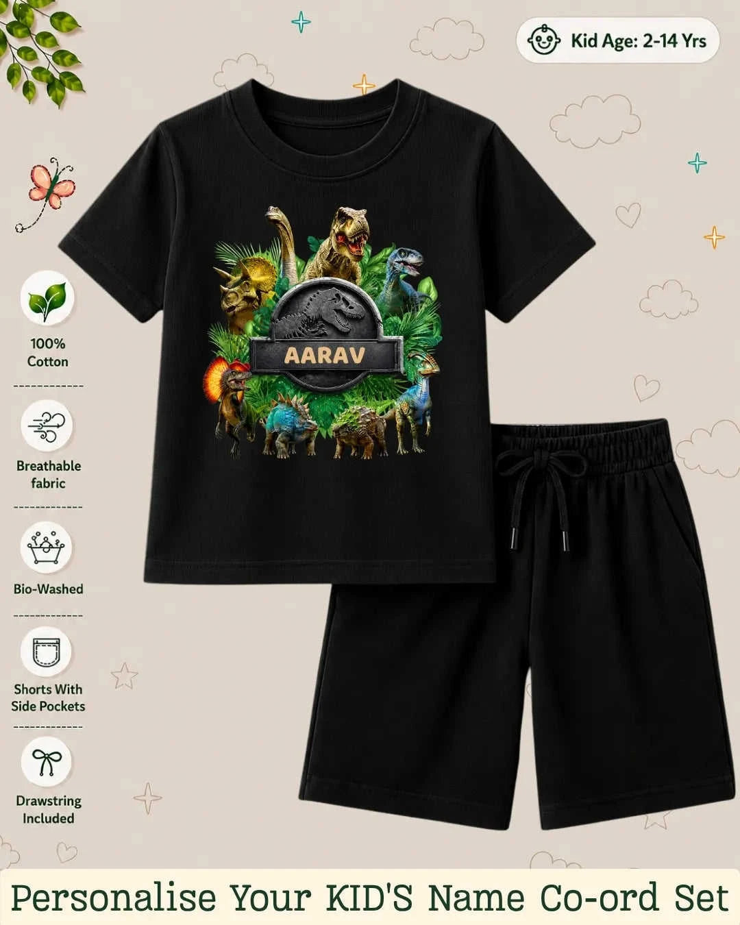 Hollywood Custom Kid Co-ord Set Swiftsoul