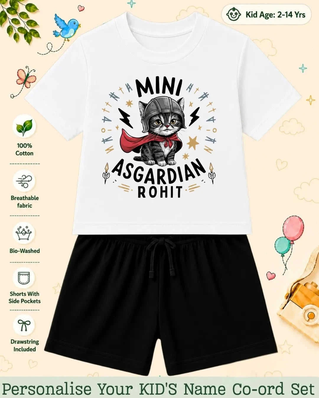 Hollywood Custom Kid Co-ord Set Swiftsoul