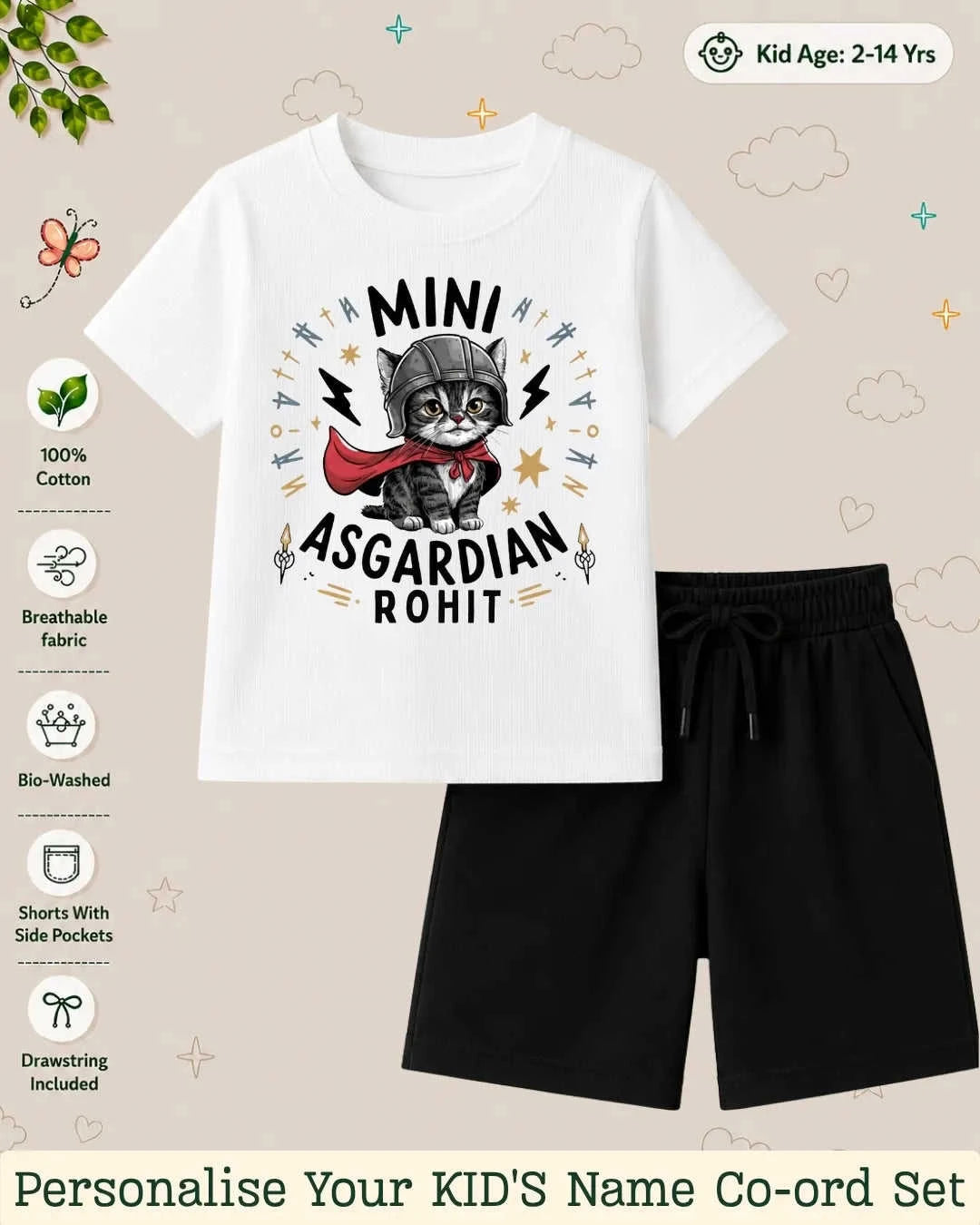 Hollywood Custom Kid Co-ord Set Swiftsoul