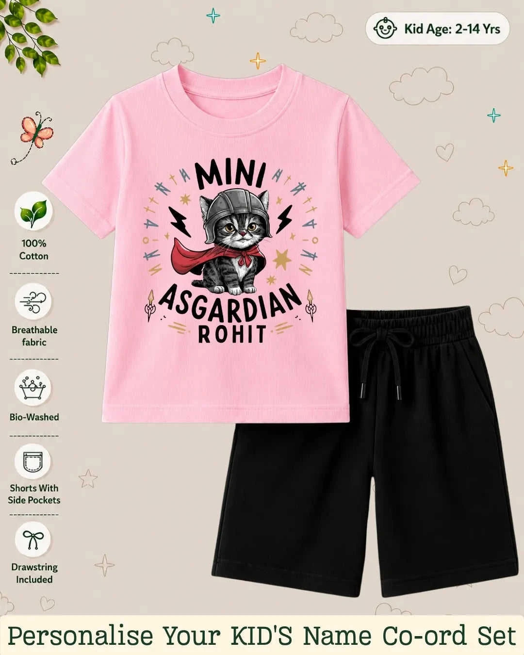 Hollywood Custom Kid Co-ord Set Swiftsoul