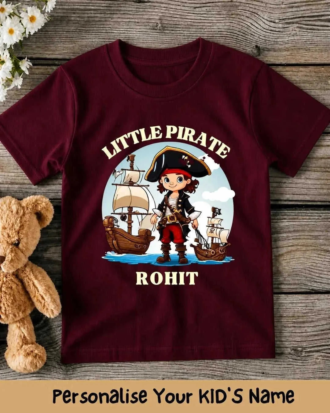Karate & Pirate Theme Custom Kid Cotton Tee Swiftsoul