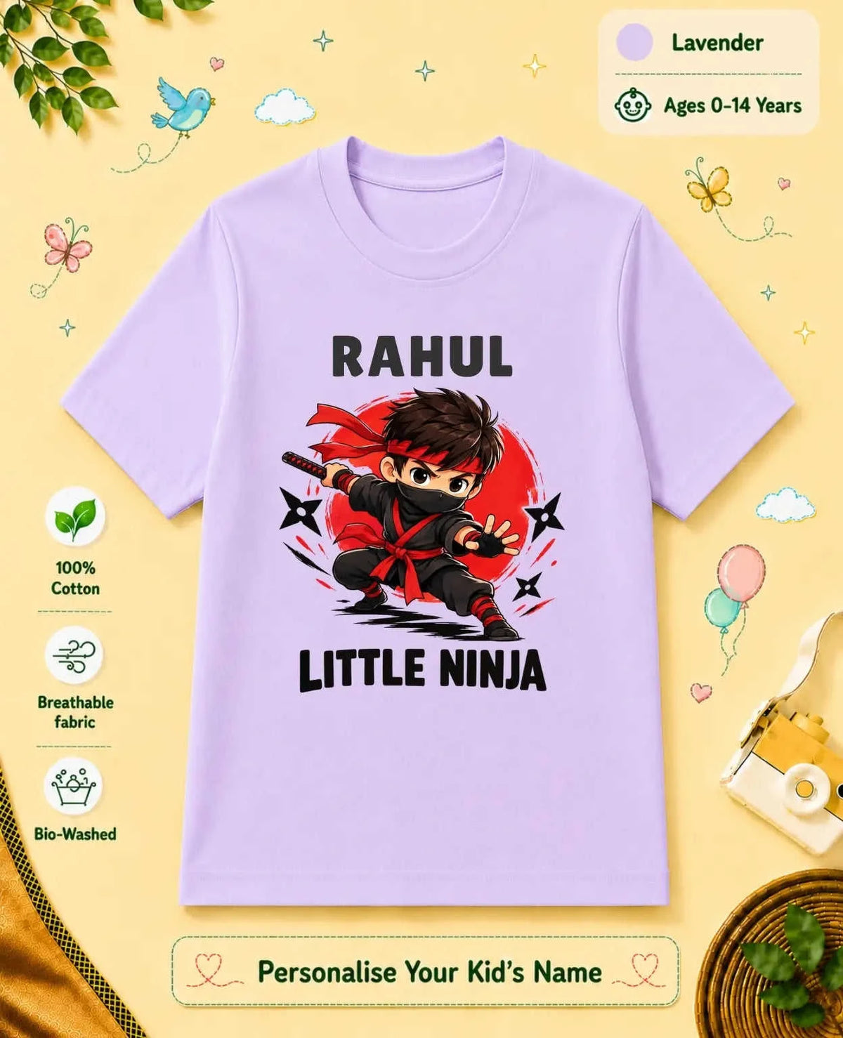 karate & Pirate Theme Custom Kid Cotton Tshirt (Copy) Swiftsoul