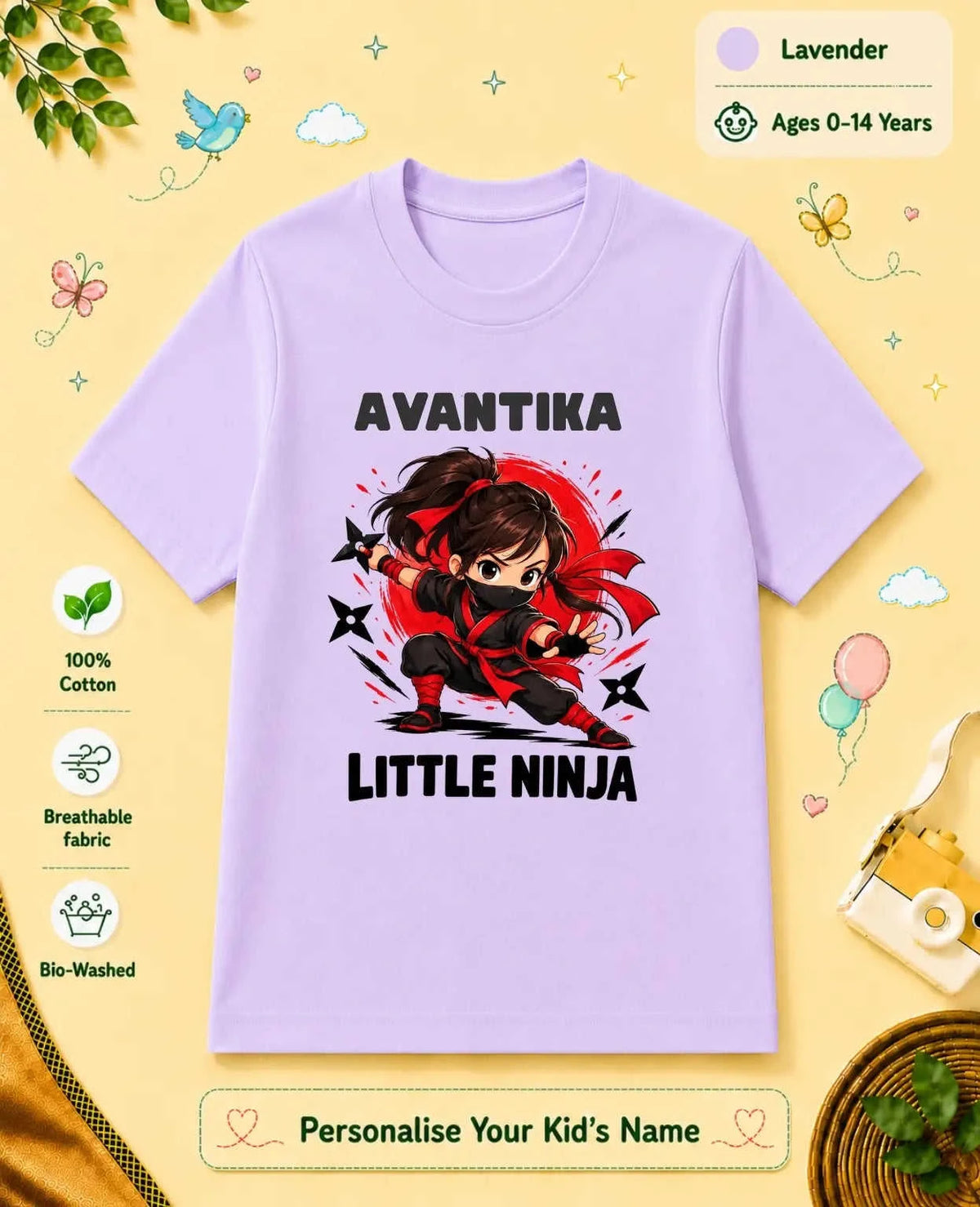 karate & Pirate Theme Custom Kid Cotton Tshirt (Copy) Swiftsoul