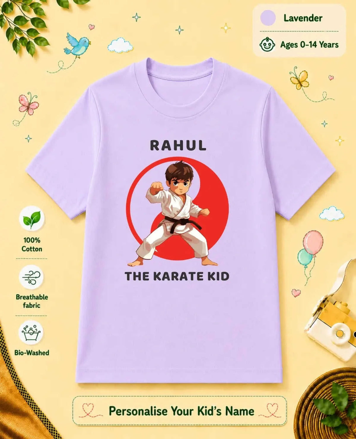 karate & Pirate Theme Custom Kid Cotton Tshirt (Copy) Swiftsoul