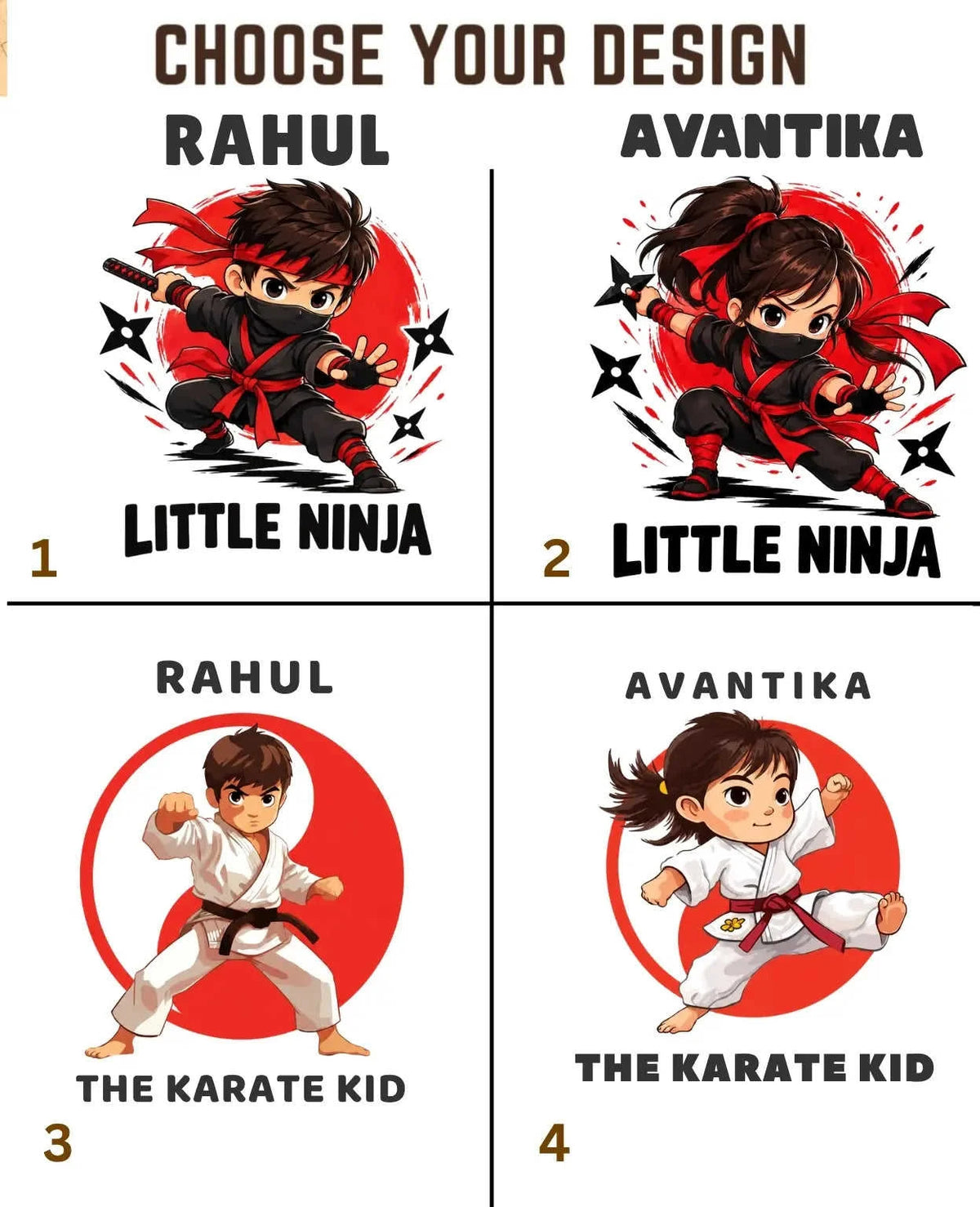 karate & Pirate Theme Custom Kid Cotton Tshirt (Copy) Swiftsoul