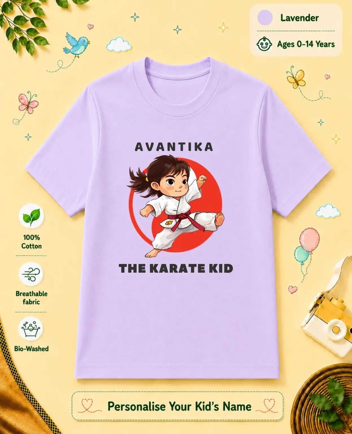 karate & Pirate Theme Custom Kid Cotton Tshirt (Copy) Swiftsoul