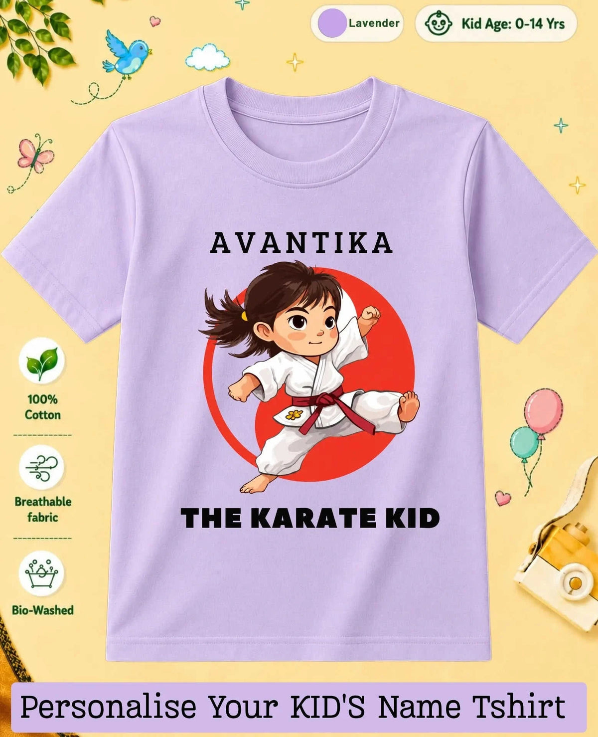 karate & Pirate Theme Custom Kid Cotton Tshirt Swiftsoul