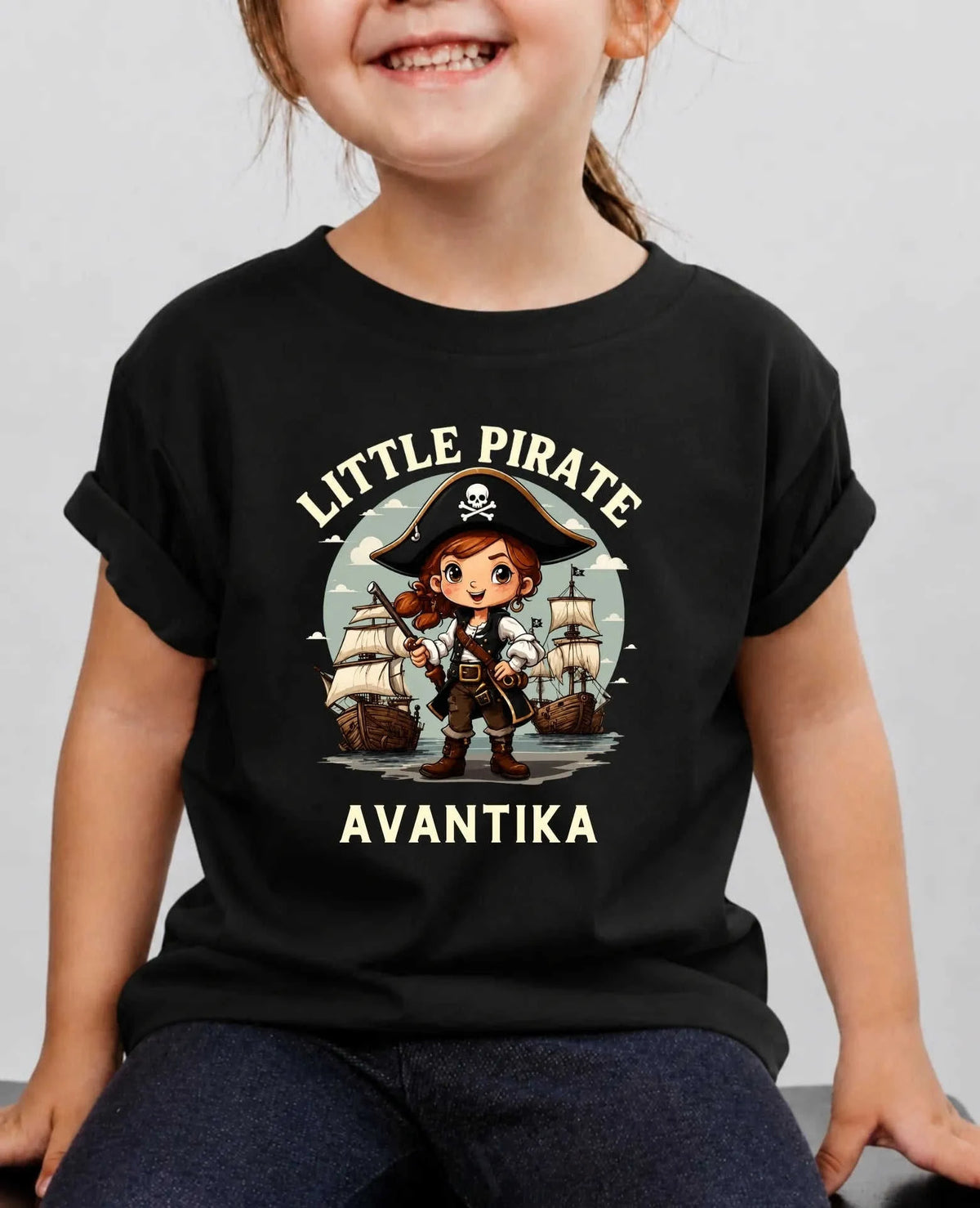 karate & Pirate Theme Custom Kid Cotton Tshirt Swiftsoul