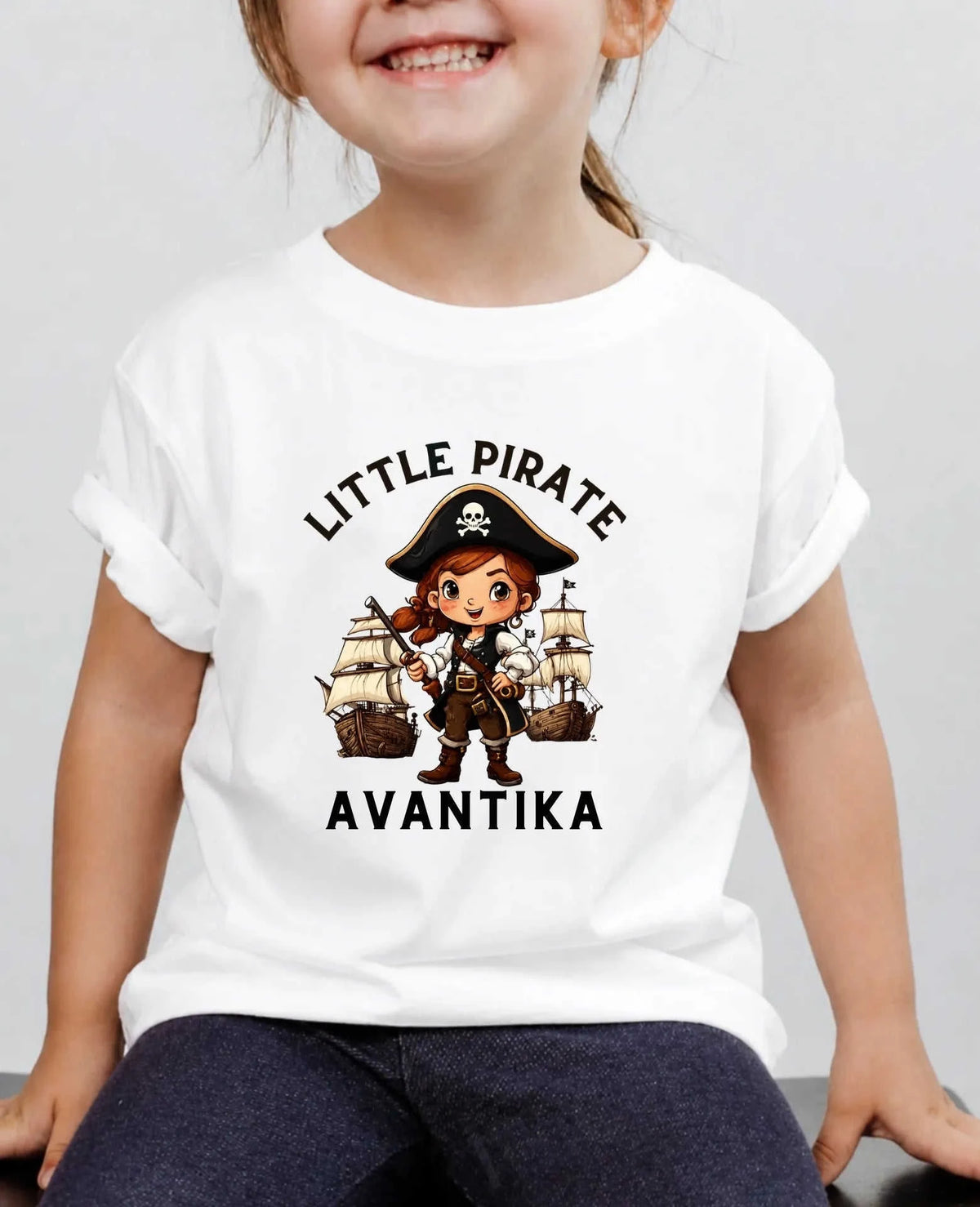 karate & Pirate Theme Custom Kid Cotton Tshirt Swiftsoul