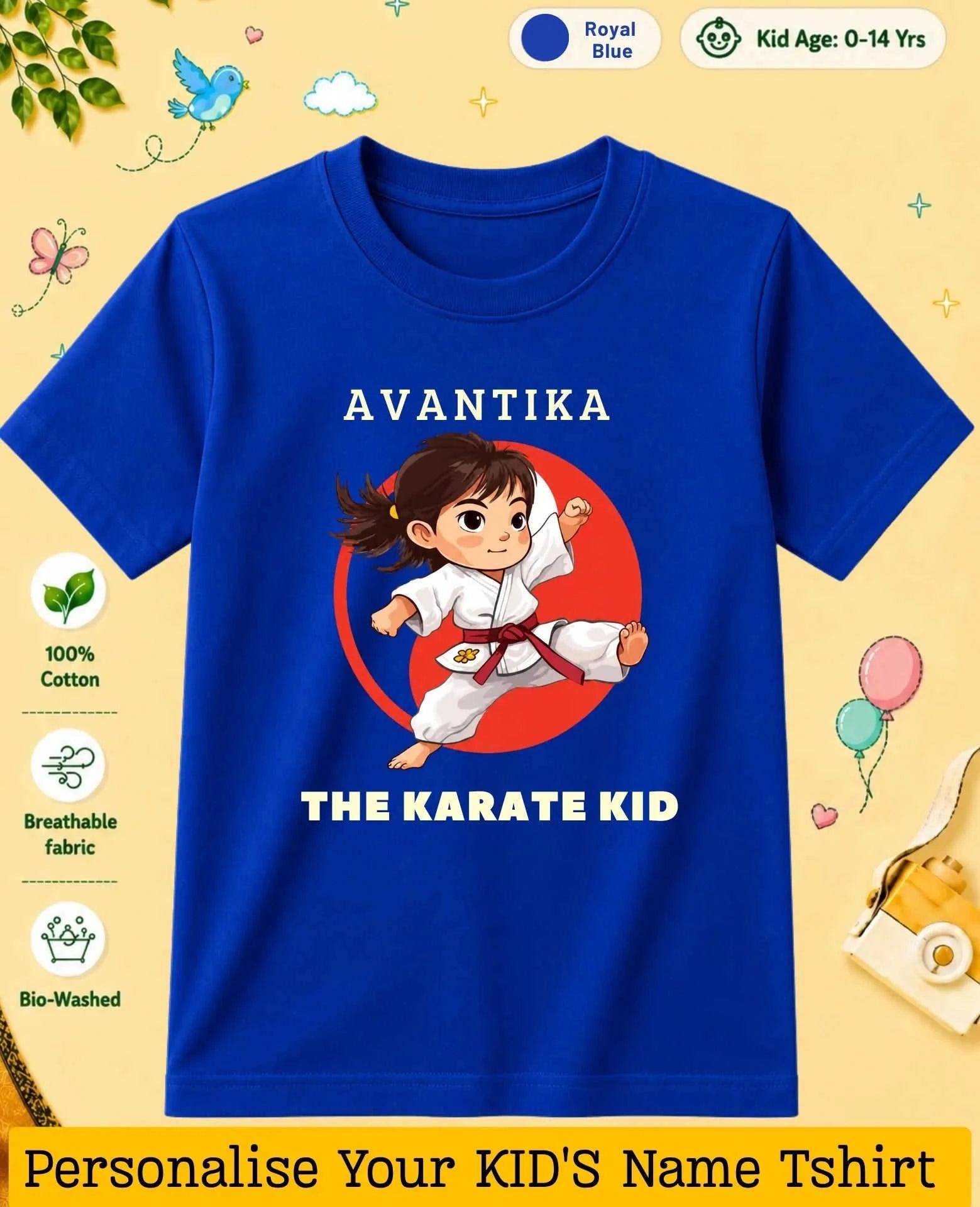 karate & Pirate Theme Custom Kid Cotton Tshirt Swiftsoul