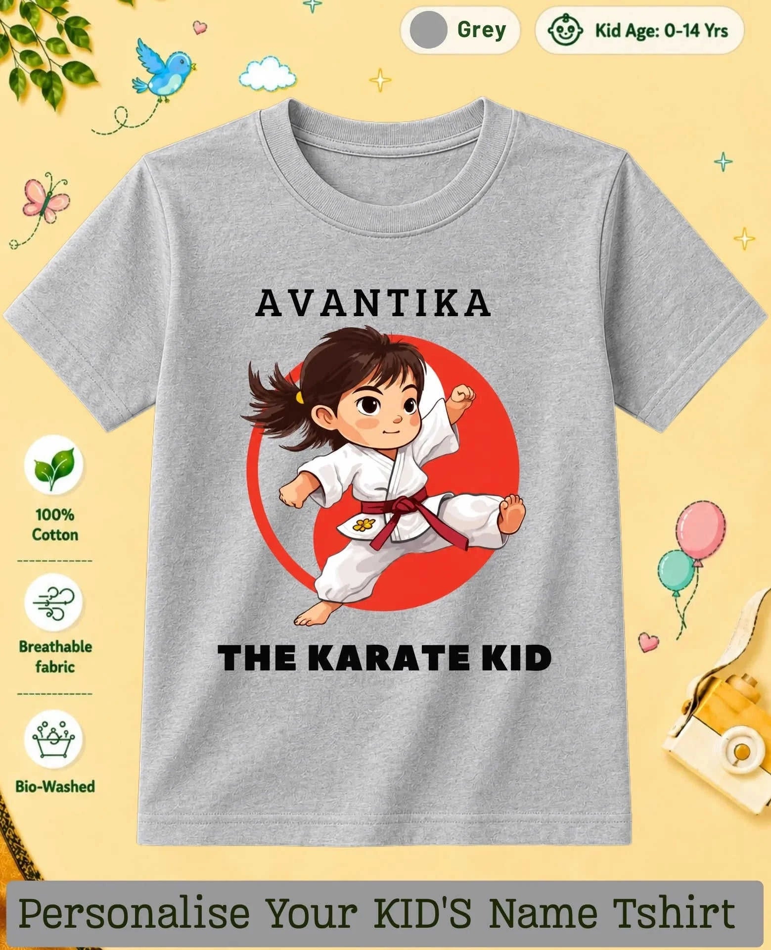 karate & Pirate Theme Custom Kid Cotton Tshirt Swiftsoul