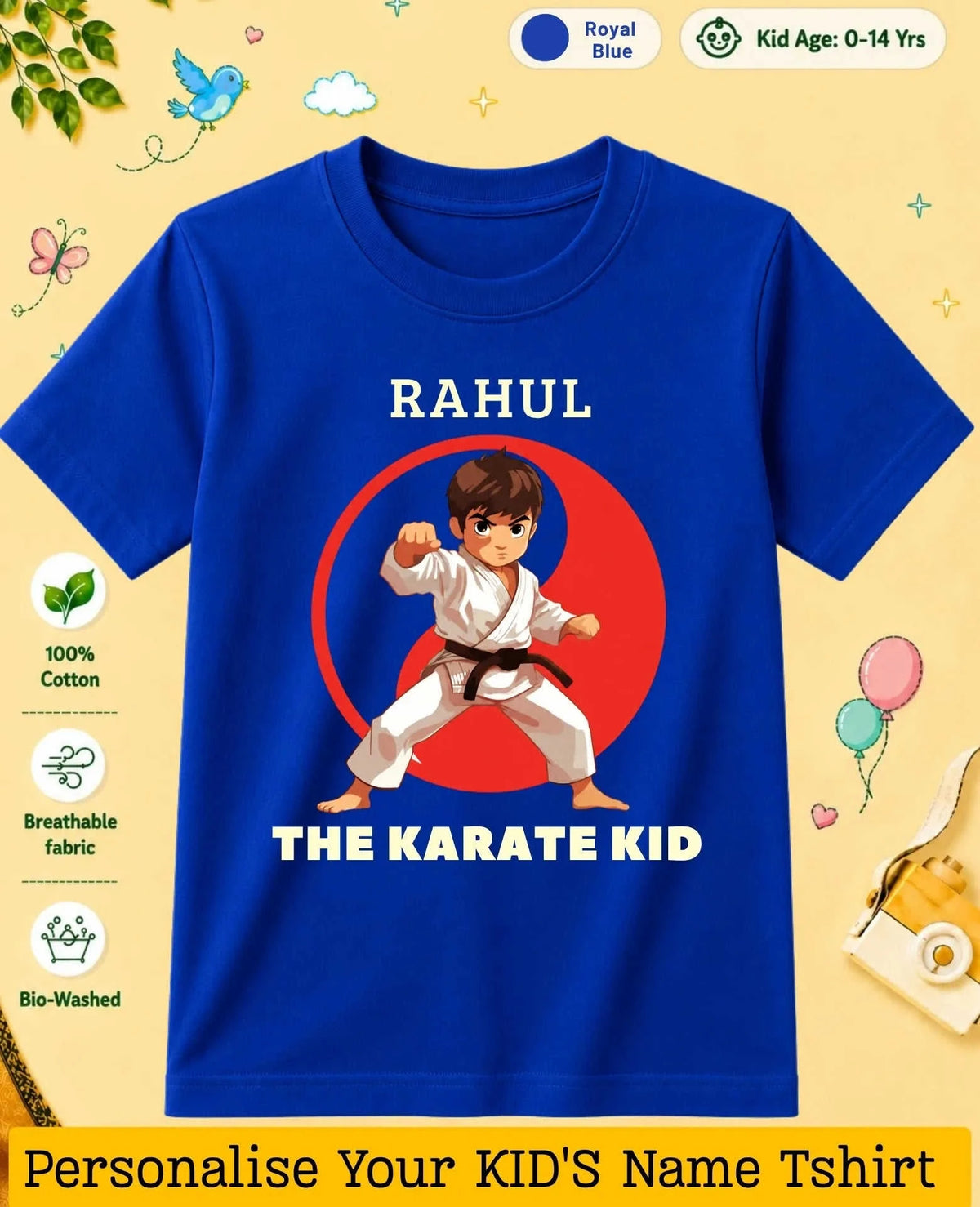 karate & Pirate Theme Custom Kid Cotton Tshirt Swiftsoul