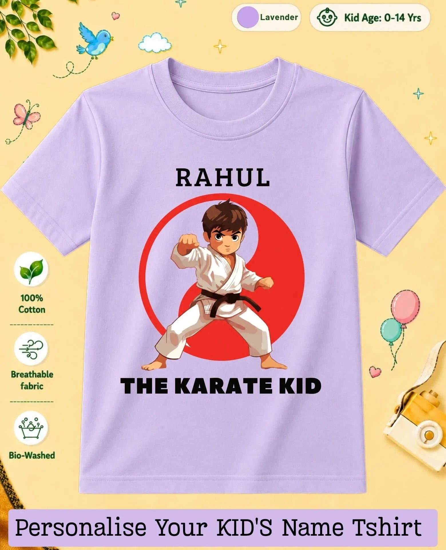 karate & Pirate Theme Custom Kid Cotton Tshirt Swiftsoul