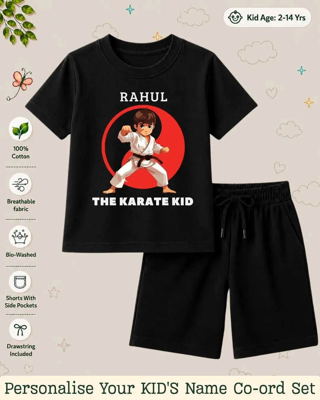 Karate & Pirate Theme Kid Co-ord Set Swiftsoul