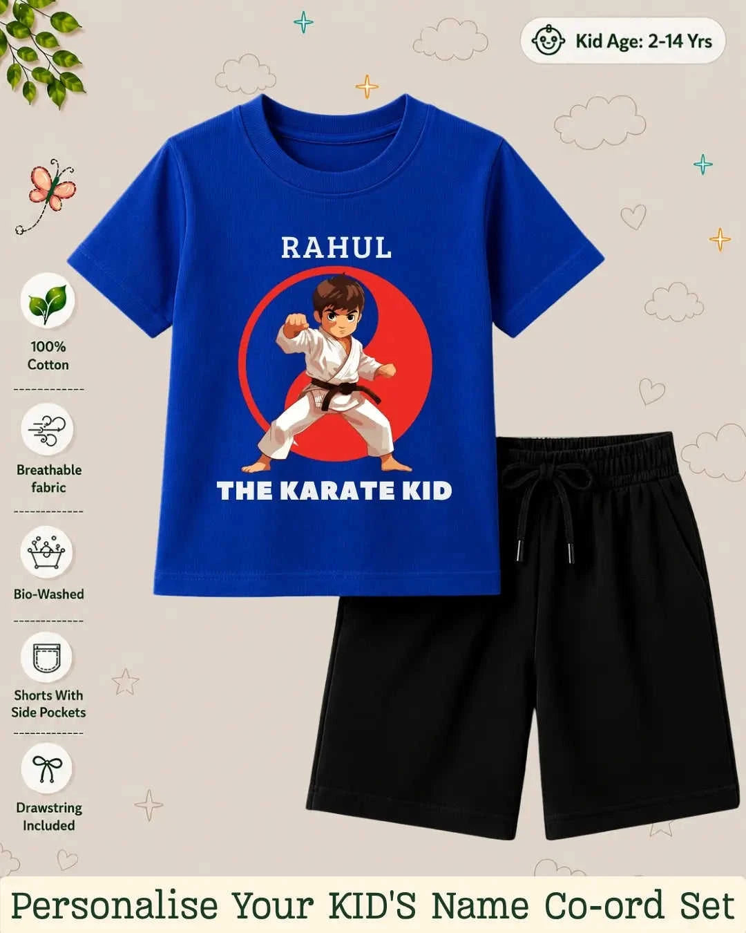 Karate & Pirate Theme Kid Co-ord Set Swiftsoul