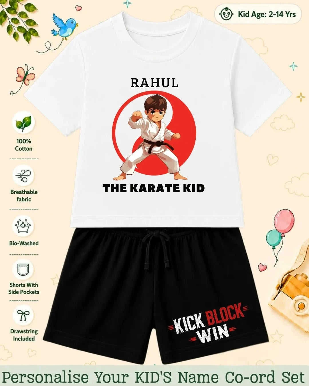 Karate & Pirate Theme Kid's Co-ord Set Swiftsoul