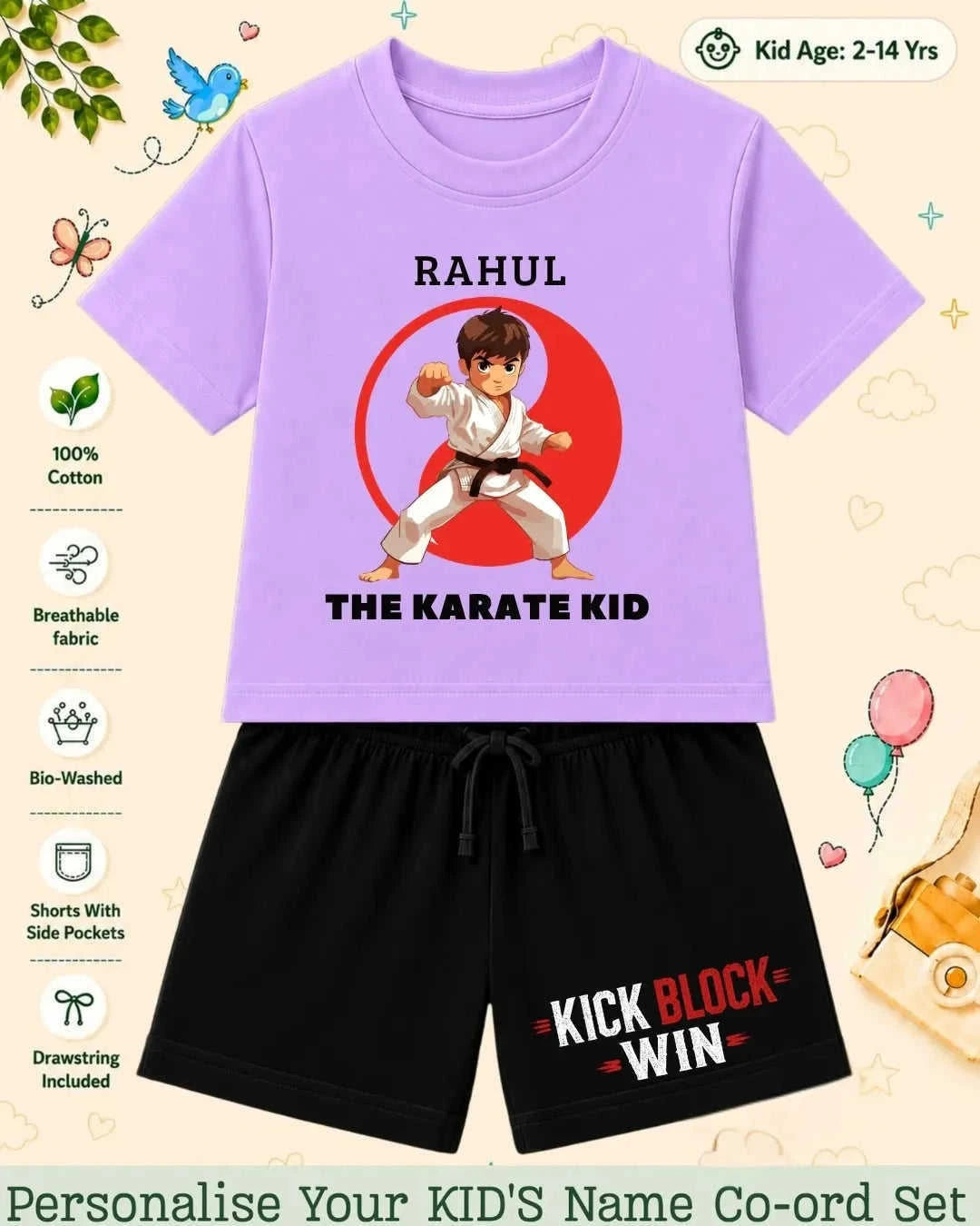 Karate & Pirate Theme Kid's Co-ord Set Swiftsoul