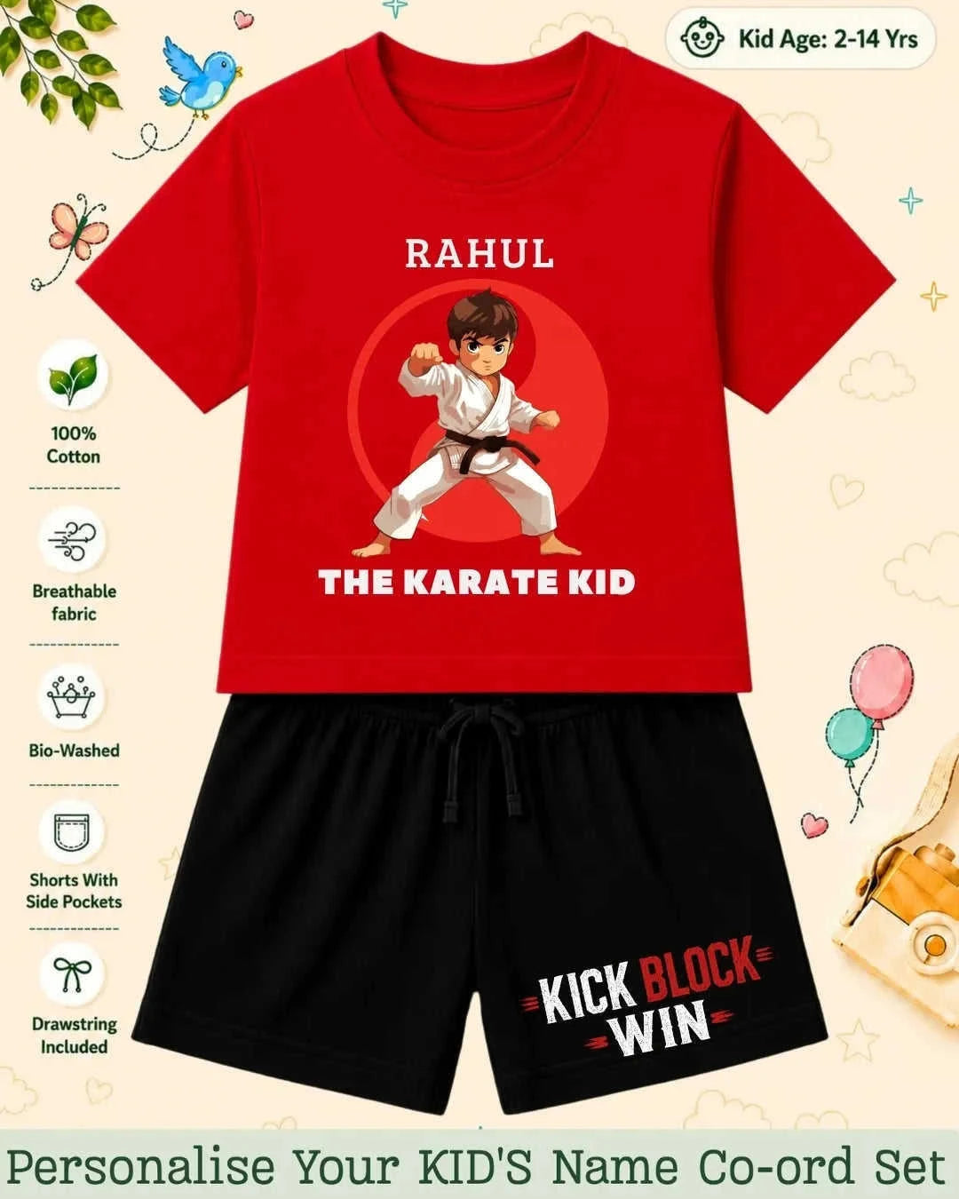 Karate & Pirate Theme Kid's Co-ord Set Swiftsoul