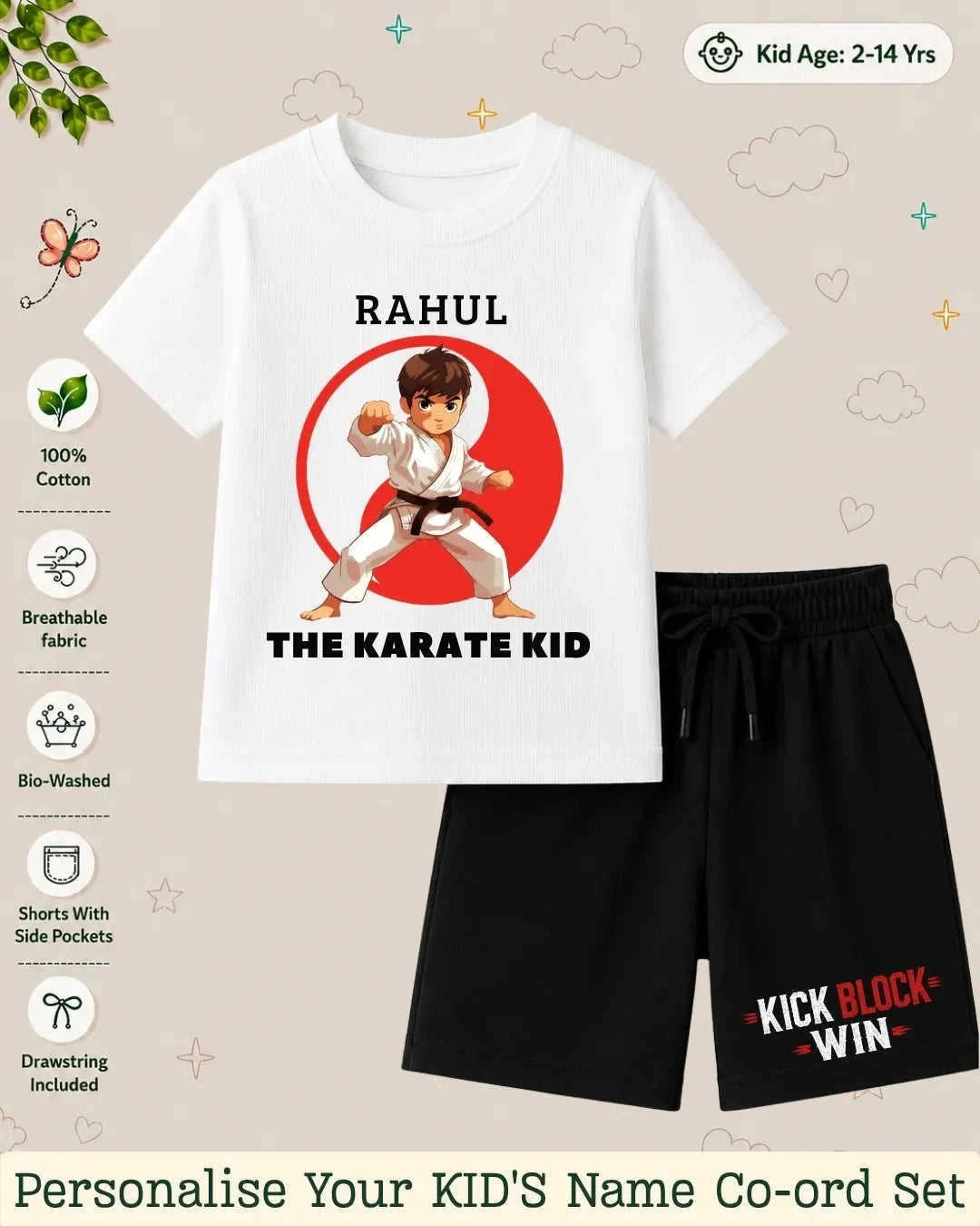 Karate & Pirate Theme Kid's Co-ord Set Swiftsoul