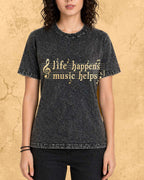 Life Happens Music Helps Cotton Tshirt Swiftsoul 
